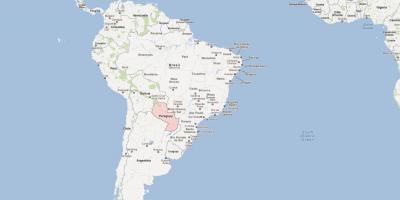 Paraguay Güney Amerika haritası 