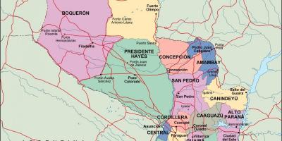 Siyasi Paraguay haritası 