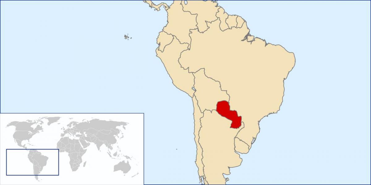 Dünya haritası üzerinde Paraguay konumu 