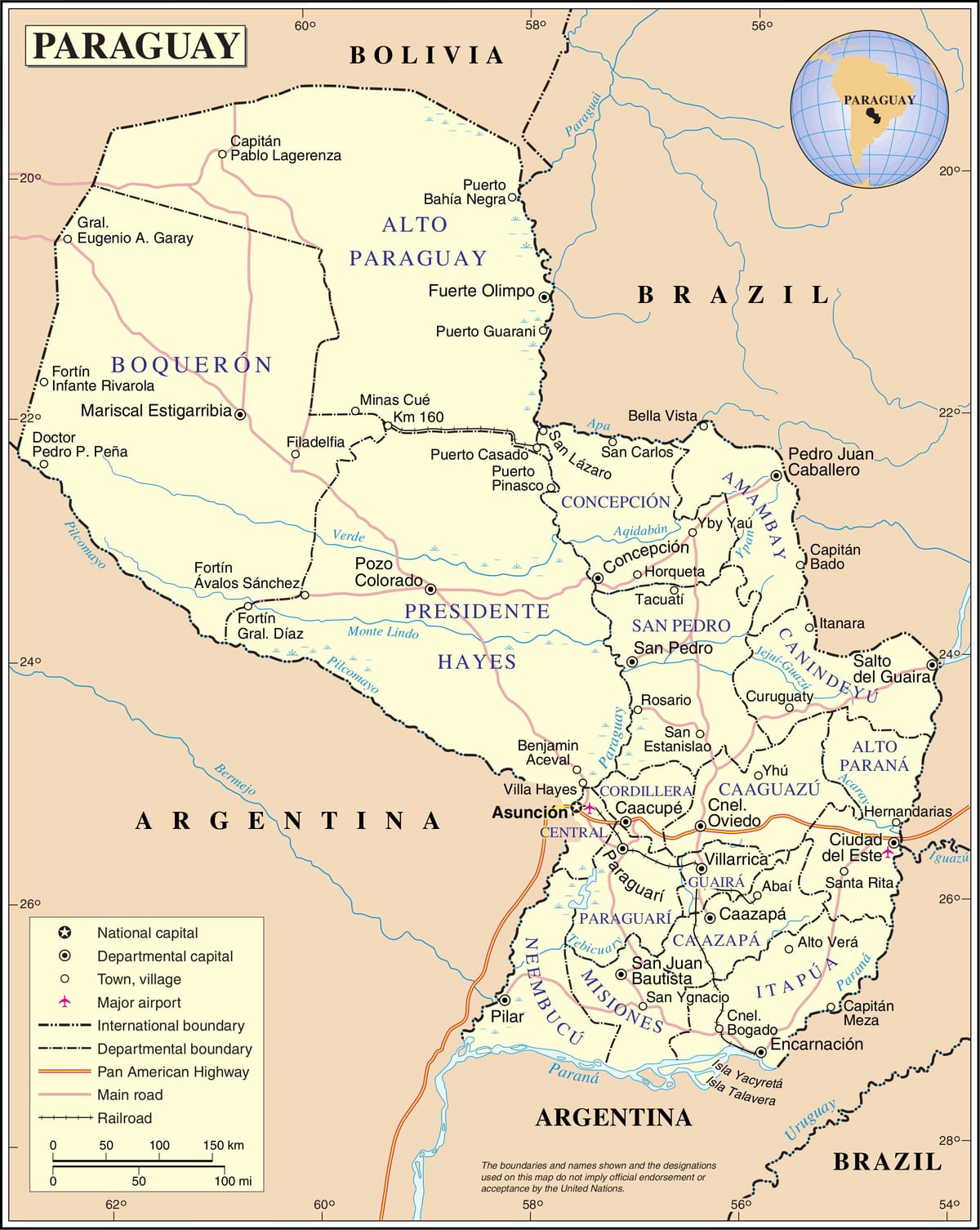Cateura Paraguay haritası 
