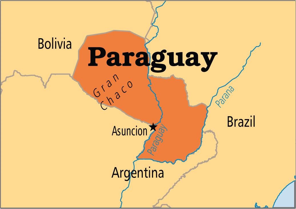 Paraguay haritası başkenti
