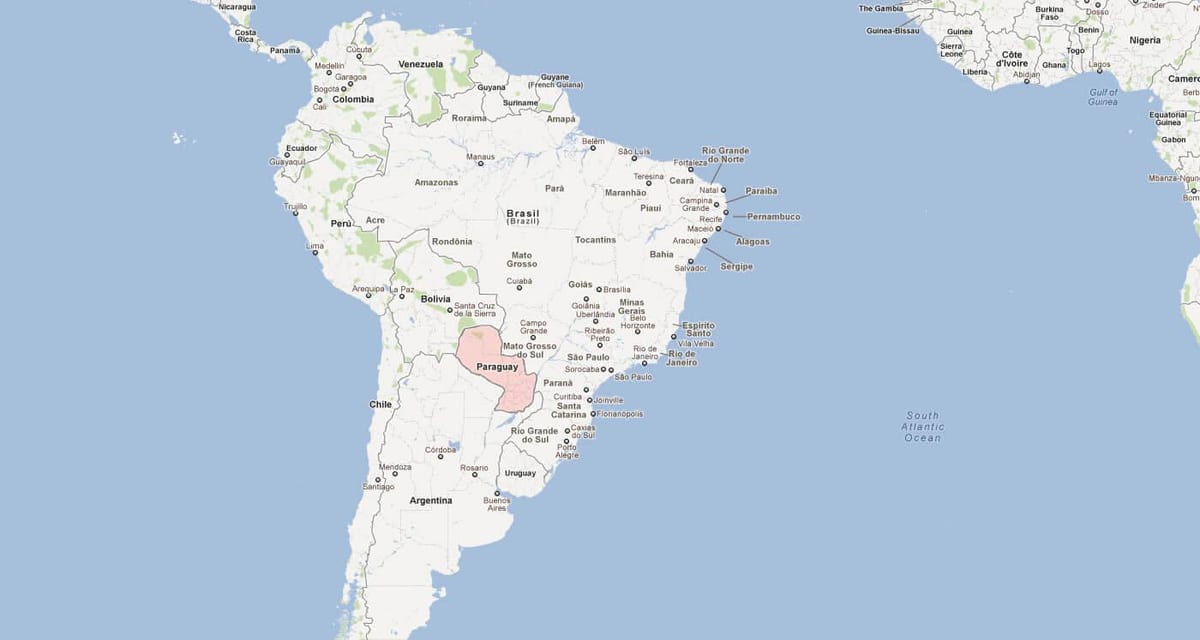 Paraguay Güney Amerika haritası