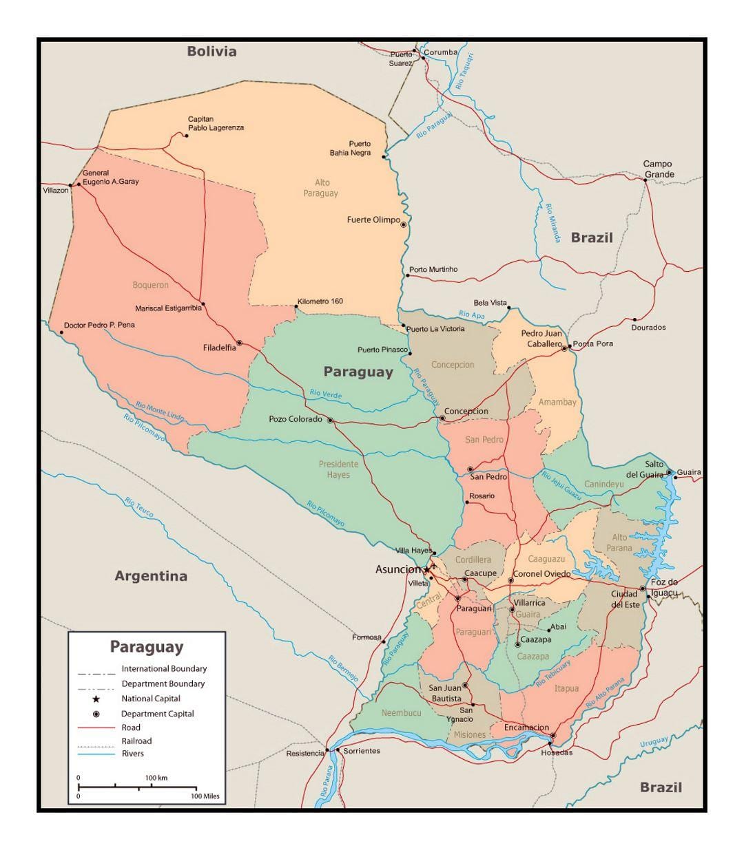 Paraguay haritası