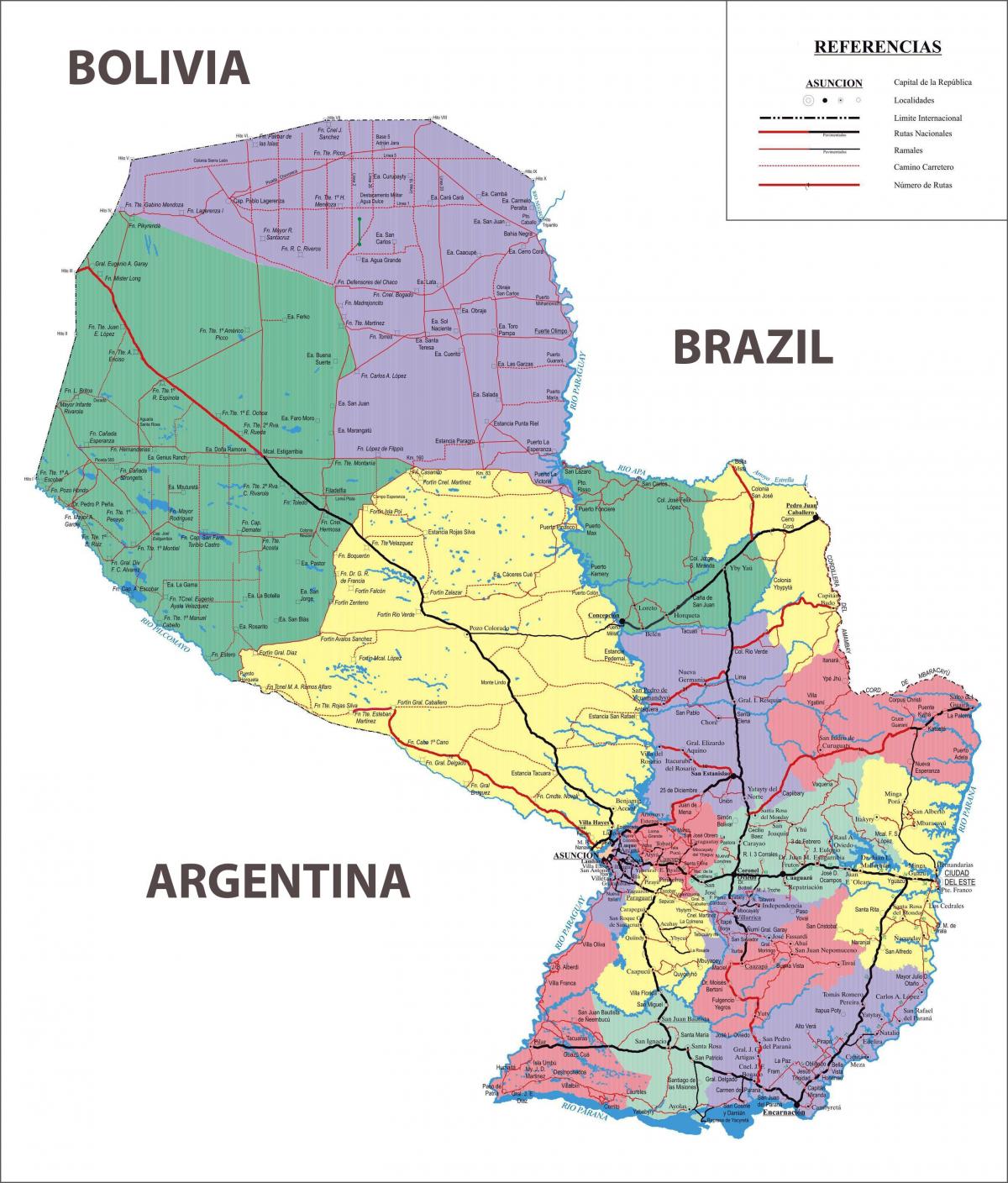 haritası Paraguay