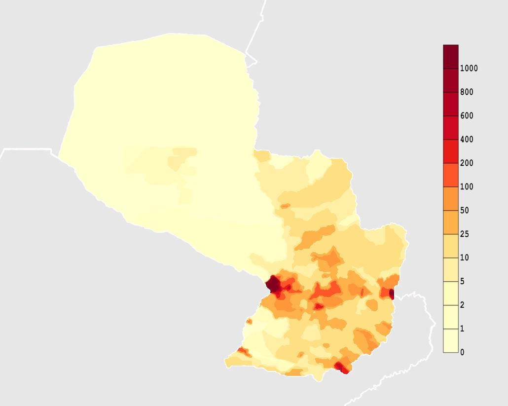 Paraguay iklim haritası